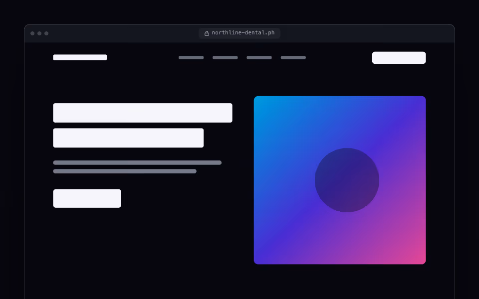 A browser window showing a business website