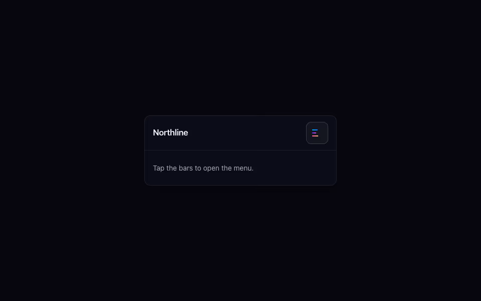 A square menu button with three spectrum bars