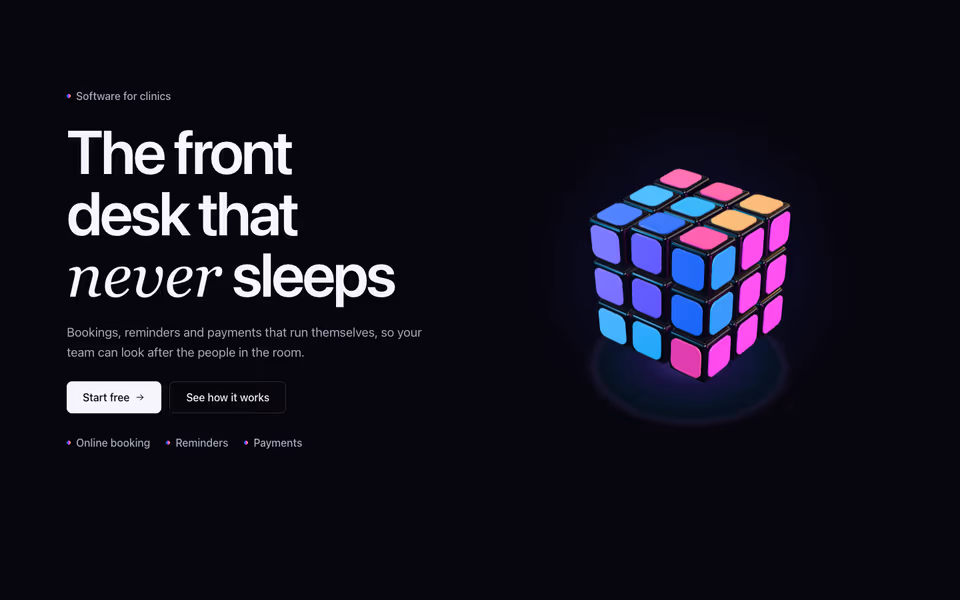 A headline beside a 3D puzzle cube in spectrum colours
