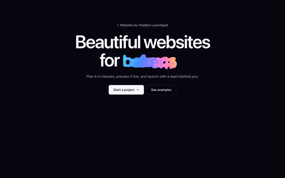 A headline reading Beautiful websites for clinics, with the last word in spectrum colour